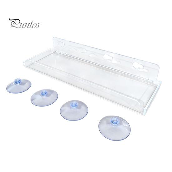 No Drill Window Shelf Plant with Suction Cup And Protective Edge, Clear Acrylic Floating Sturdy Vertical Garden Display Shelf, Wall Mounted