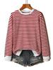 New Striped Christmas Style Women's Long Sleeve European/American Loose Hoodie