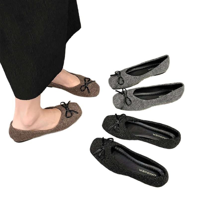 Large Size Women's Shoes 41 To 43 Wide Fat Feet 2025 New French Mary Jane Shoes Children's Flats