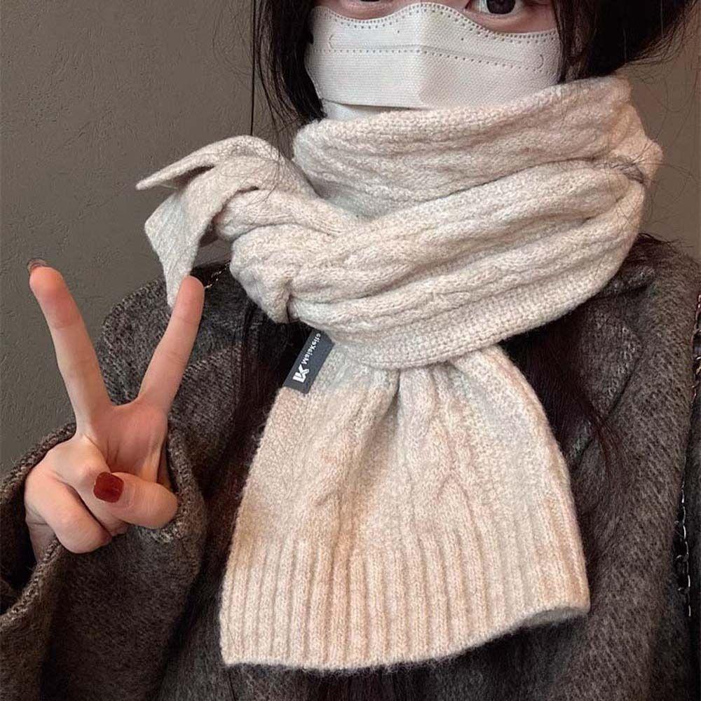 Spandex Knitting Wool Scarf Acrylic Fibers Winter Warmer Scarf Long Thickened Neckscarf  Couple