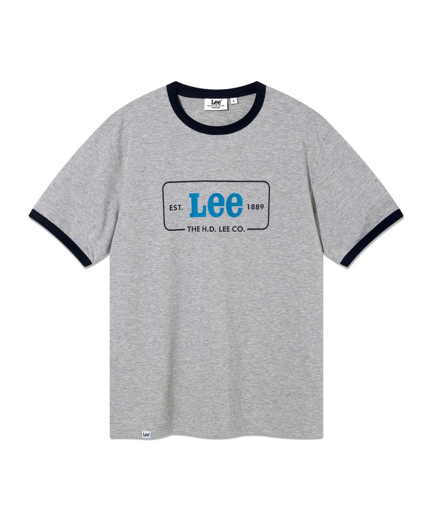 LEE Vintage Logo Ringer Short Sleeve T-Shirt Gray