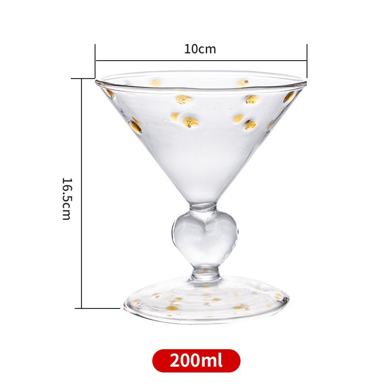 Colourful Dots Glass Hand Embellishment Gem Glass Champagne Wine Cocktail Glass Cup