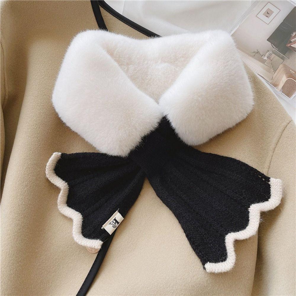 Knitted Scarf Plush Scarf Cashmere Shawl Warm Knitted Scarf Thicken Winter Cashmere Scarves  Women