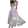 Rochie leagăn cu mânecă scurtă, ocazională, cu imprimeu floral, de vară