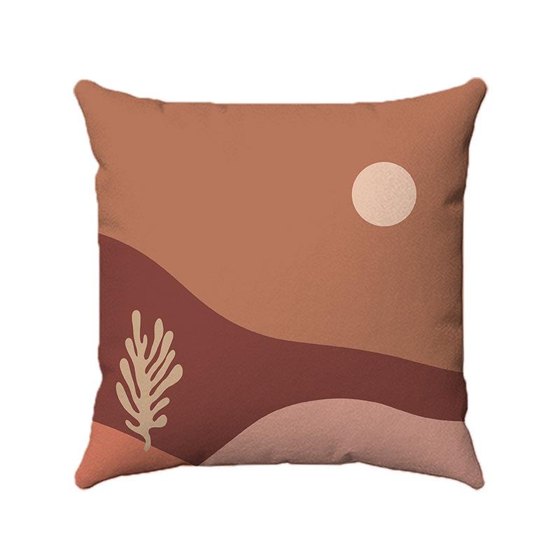 Simple And Abstract Geometric Plants Digital Printing Short Plush Pillow Covers For Car Sofa Office Cushion Cover Home Goods