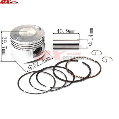 Yinxiang YX125cc Engine Piston Kit 52.4mm Piston 14mm Pin Piston Ring Set for YX 125cc Engines Chinese Pit Dirt Bike ATV Quads