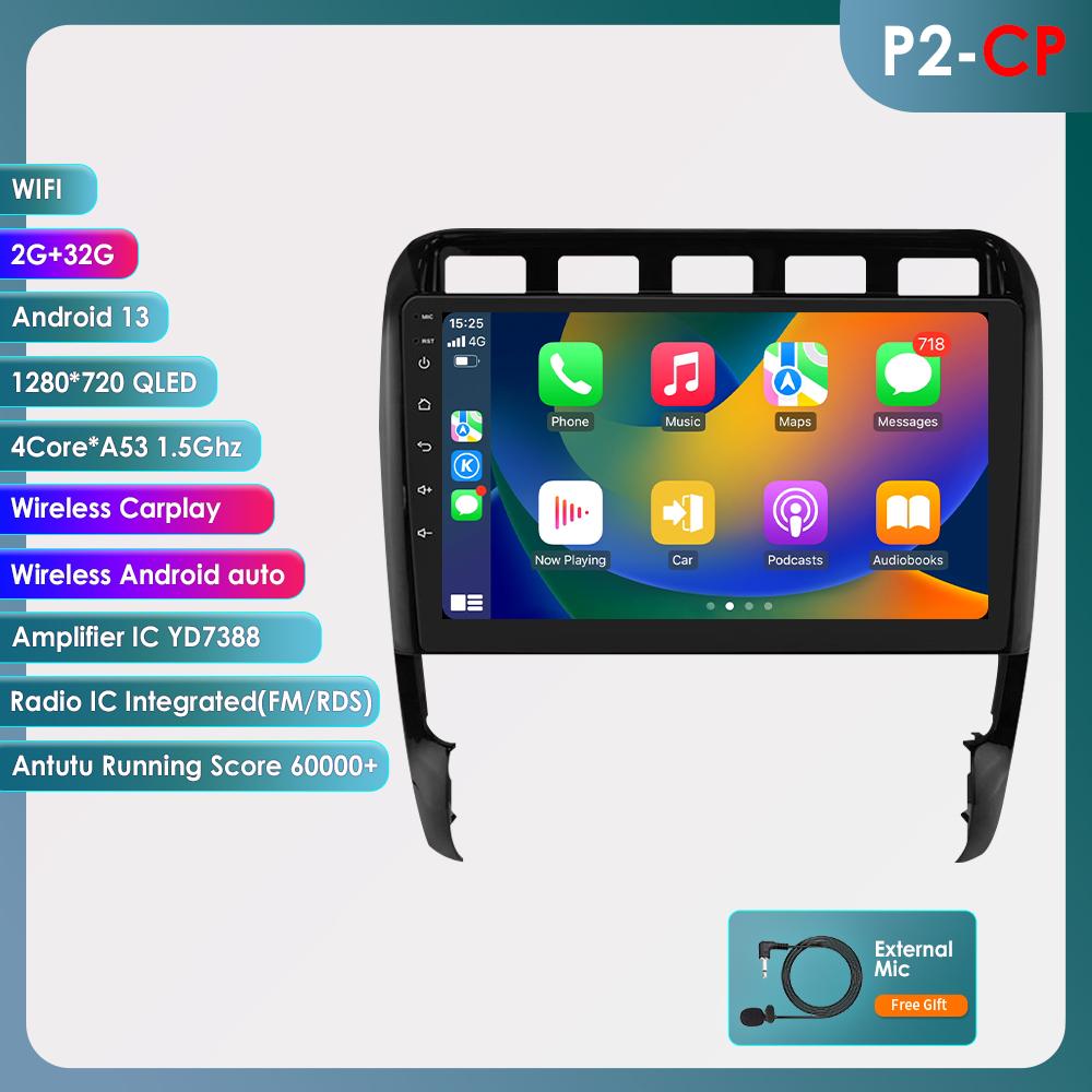 

Система 7862 2din Android Autoradio для Porsche Cayenne 2002–2010 Автомобильный радиоприемник Мультимедийный видеоплеер Головное устройство с GPS-навигацией Интеллектуальный экран Carplay 4G HC2CP 4Core 2G 32G