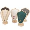 Elegant Sturdy Lint Necklace Display Stand Small Wood Jewelry Bust Holder Portable Accessory for Countertop Showcase