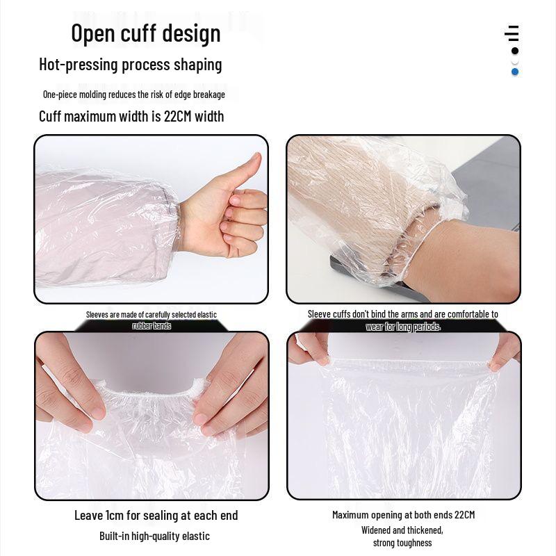 Wasserdichte Ölbeständige Einweg-PE-Überärmel: Dick, Verschleißfest, Schmutzabweisend, Ideal für Küche und Gemüsewaschen.