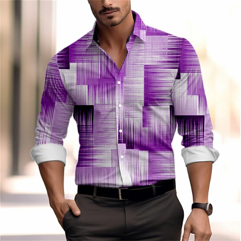 Men's Casual Striped Plaid Lines Are Soft and Comfortable Spring and Summer Button Fashion Design