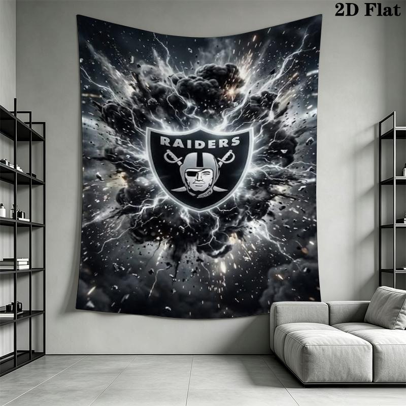 Las Vegas Raiders Wall Tapestry Aesthetic Wall Hanging Printed Fabric Blanket Decorative Tapestries for Bedroom Living Room Home Decor