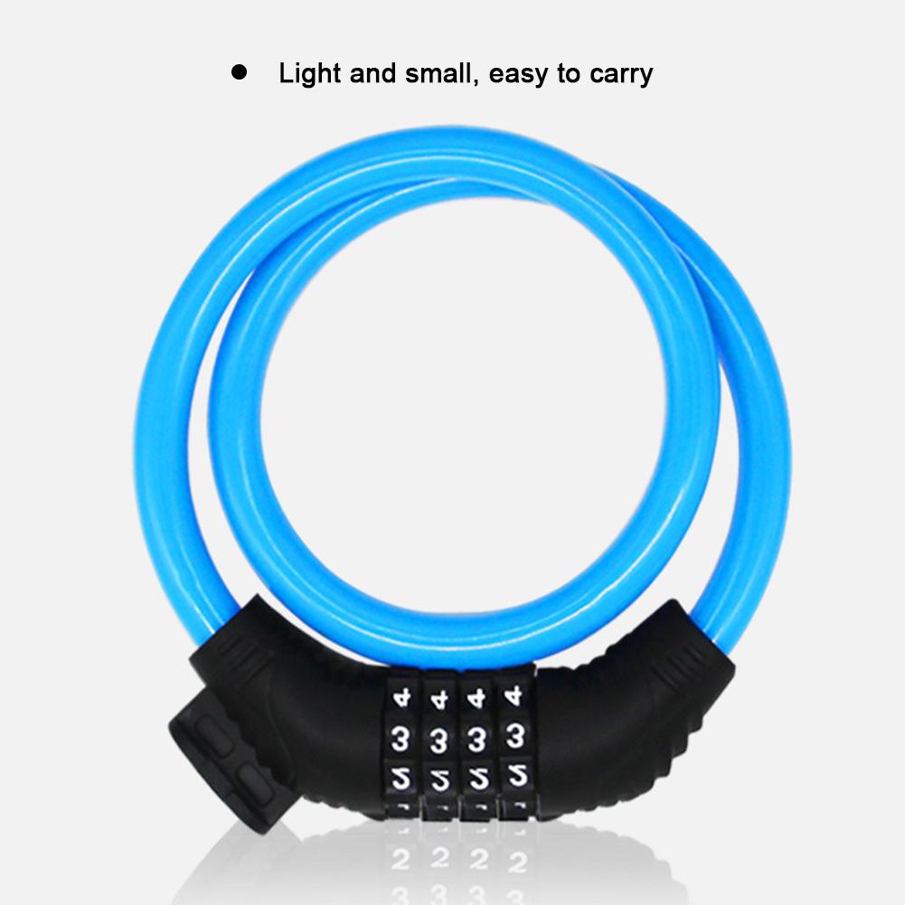 4 Digital Code Bicycle Cable Lock Anti-theft Alloy Steel MTB Road Bike Cable Code Combination Password Lock Security Padlock