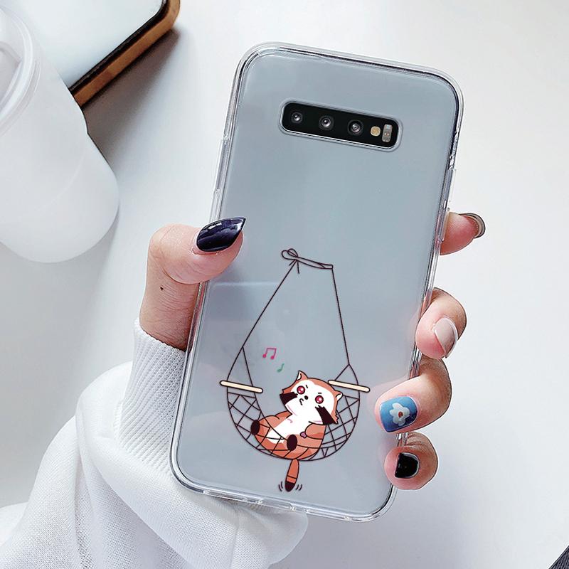 For Samsung Galaxy S10 S10E S 10 Plus Phone Case Cartoon Back Cover Transparent Soft Silicone Flower Funda For Samsung S10+ Cute