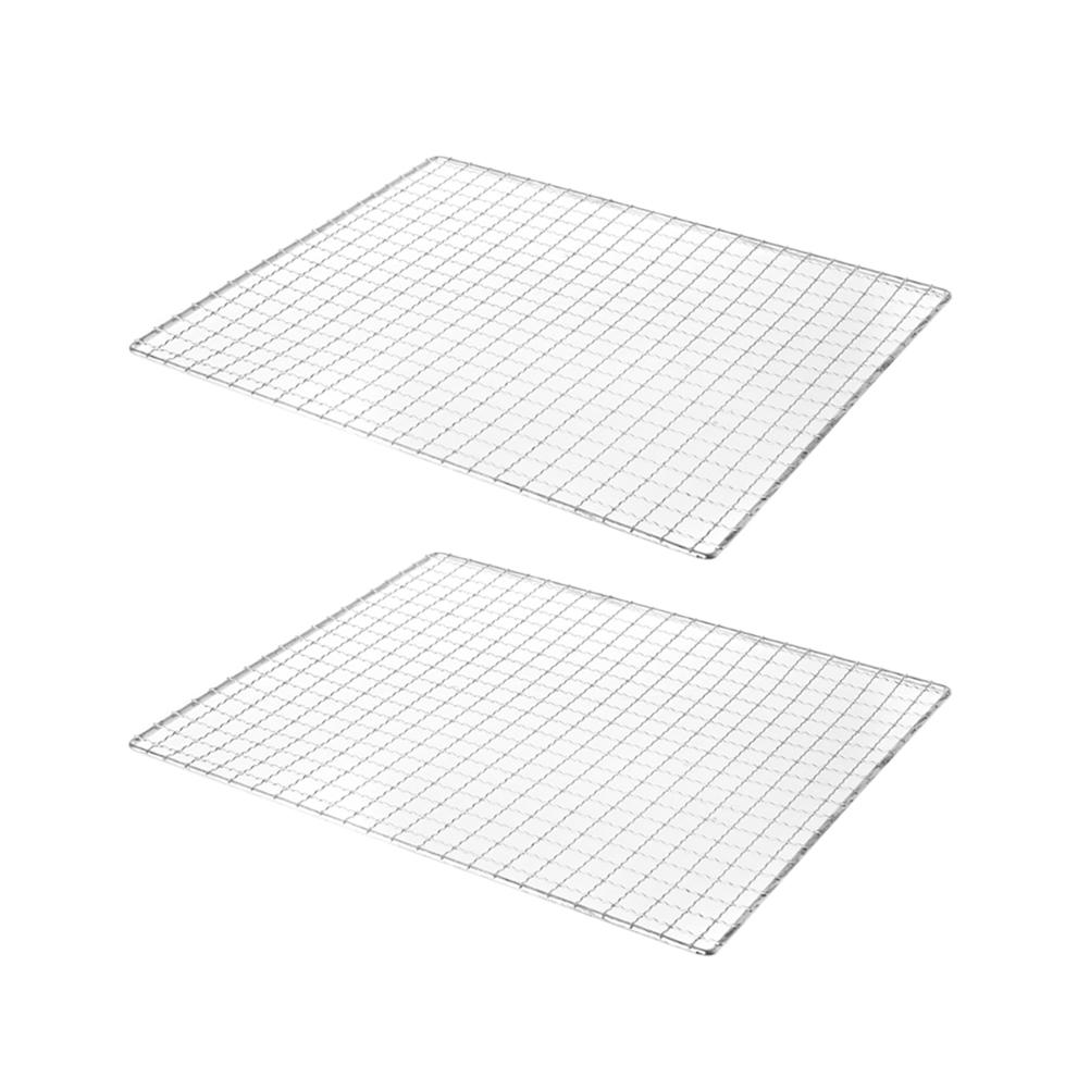 2 Peças Tapetes de Malha para Churrasqueira Aço Inoxidável Antiaderente Tapetes de Malha para Churrasqueira Grelhas Traseiras para Grelhar Carne Legumes Frutos do Mar