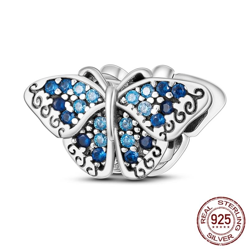 Mula Koppar Blå Resa Flygplan Berlocker Hänge Pärlor Passar Originalpan Armband Smycken För Kvinnor Diy Gåva