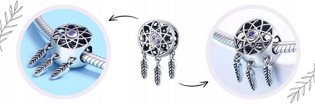 Dreamcatcher Charms 925 Feathers Bead Pendant Charms