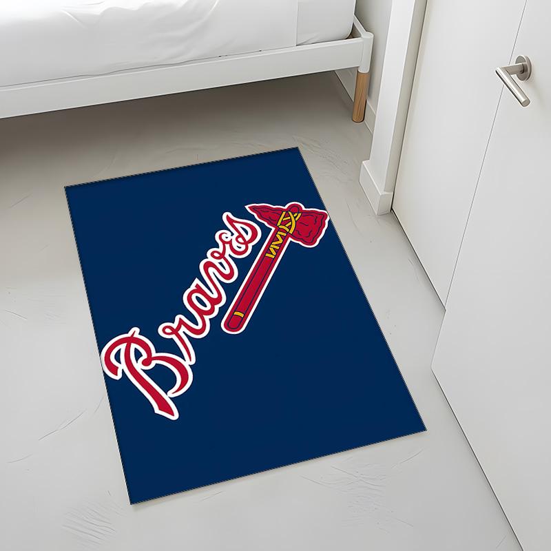 Atlanta Braves (1) Rug Suitable For Living Rooms Bedrooms Computer Rooms Dining Areas And Placement Under Tables And Chairs Also An Ideal Choice For O