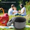 8PcsCelsiusset Portable Outdoor Travel Camping Picnic Cookware Cooking Pot Pan Bowel Set(Black)