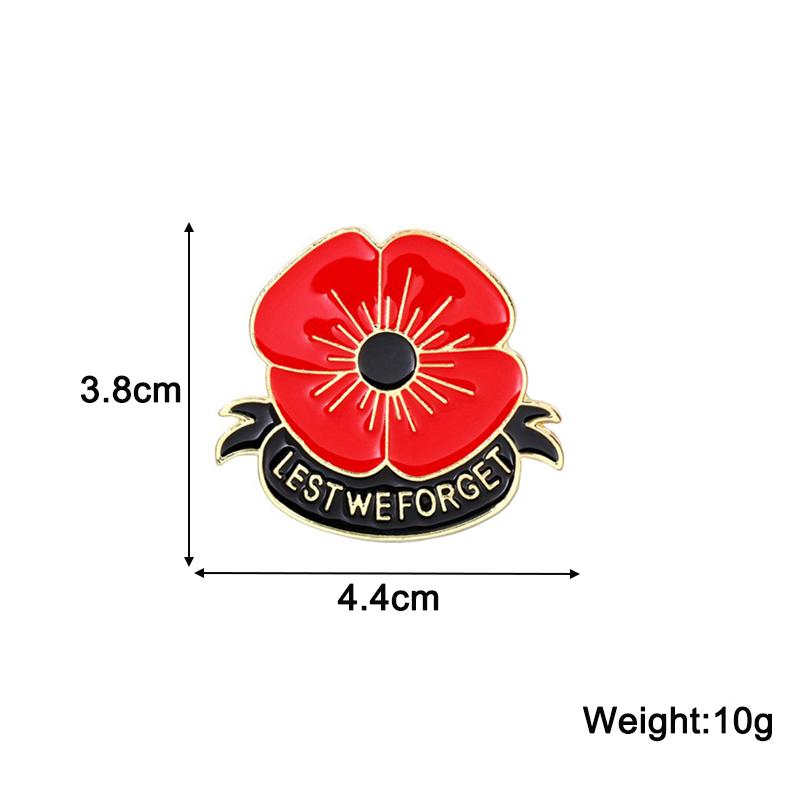 Women's brooches red black flower brooch for clothing fashion accessories lest we forget