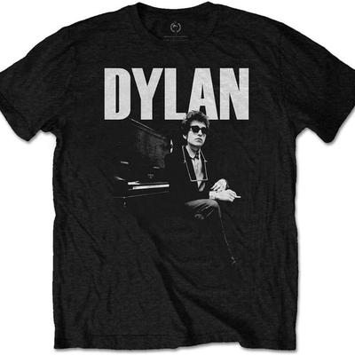 Pánské tričko Boba Dylana u piana slim fit XX-Large Černé