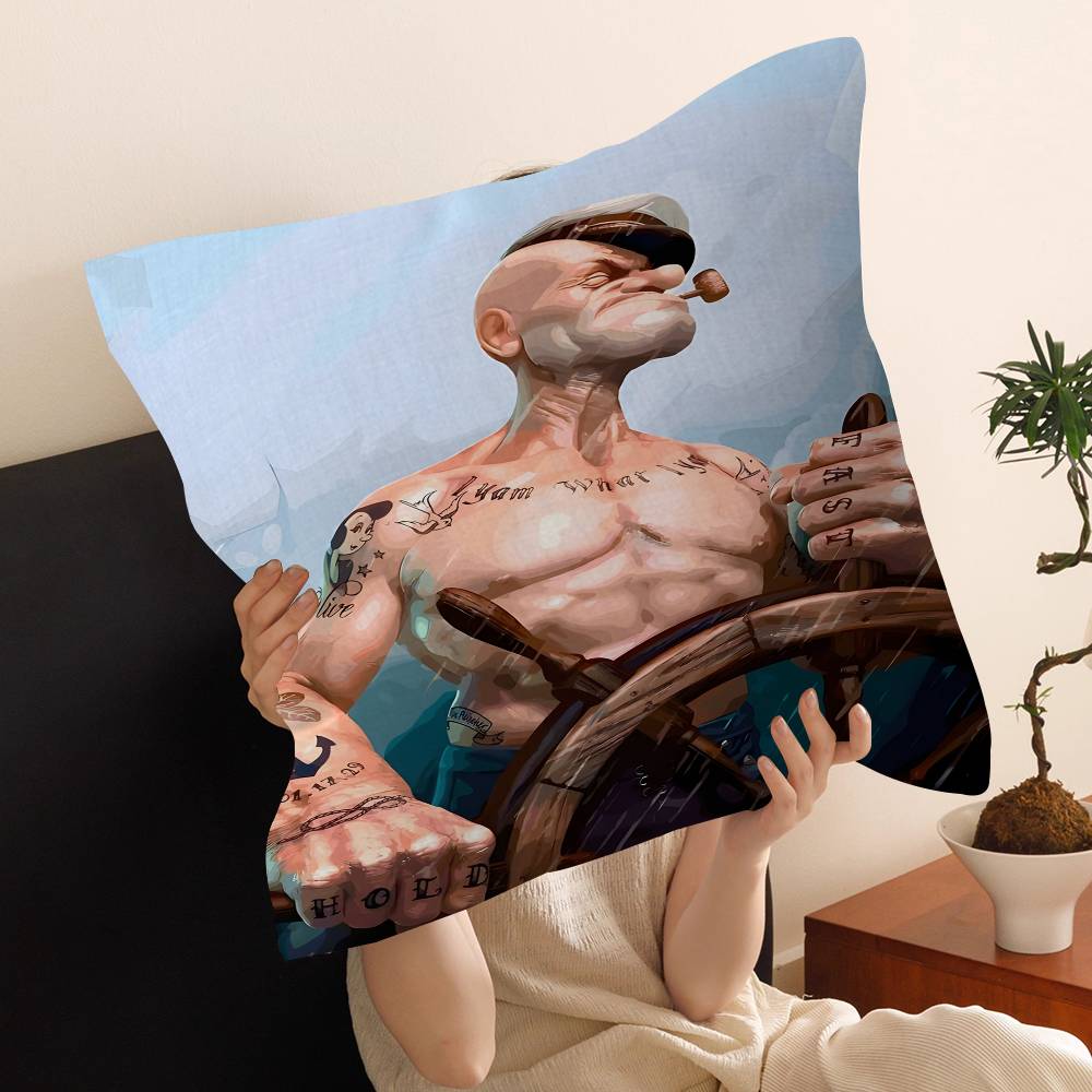 Anime P-Popeye The Sailor Lucky Dragon Pillow Cover Sofa Cushion Cover Home Room Decoration Children Gift