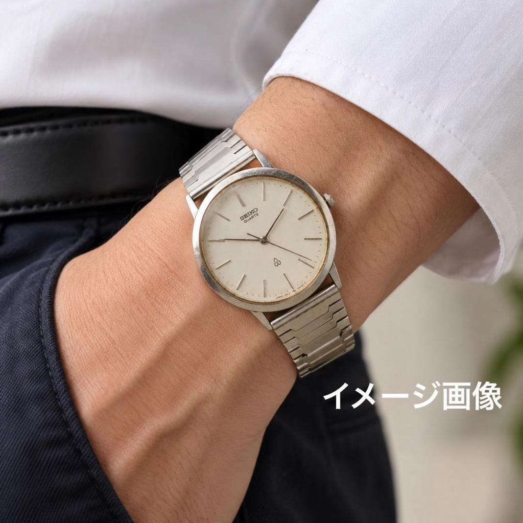 Used SEIKO Men's Watch Quartz Chariot Battery Replaced Working Silver 547