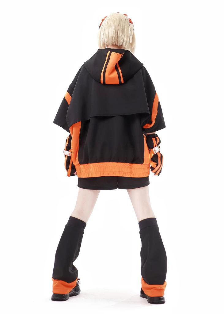 XHSUKADO Embroidered Black Leg Warmers, Soft Fabric, Jirai-kei and Y2K Style, One Pair