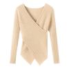 Lekasha Women's V-Neck Cross Knit Cashmere Sweater - Long Sleeve, Autumn/Winter Style