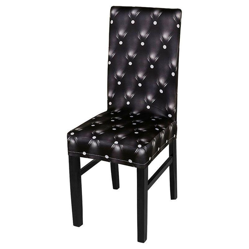 

Съемные чехлы на сиденья стульев с 3D-рисунком из спандекса, эластичные чехлы для обеденных стульев чёрный