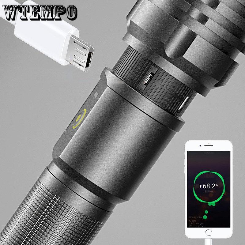 P50 Strong Light Flashlight Aluminum Alloy USB Rechargeable Flashlight Zoom Strong Light Flashlight