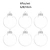 6Pcs Xmas Christmas Tree 6/8/10cm Ornament Hanging Clear Balls Plastic