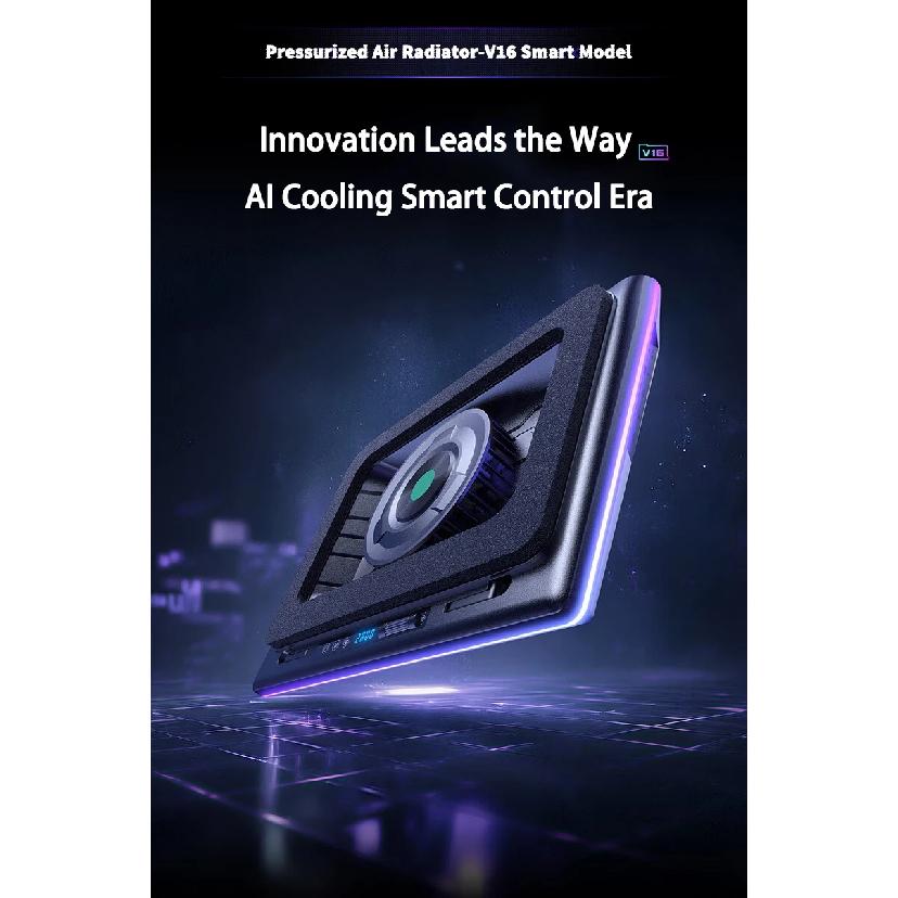 Laptop pressurized air cooler 15.6 inch gaming base computer desk stand V16 type AI smart model hardware monitoring