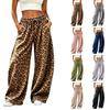 Women's Casual Bell Bottom Pants with Patchwork Print and Flared Legs for Everyday Wear