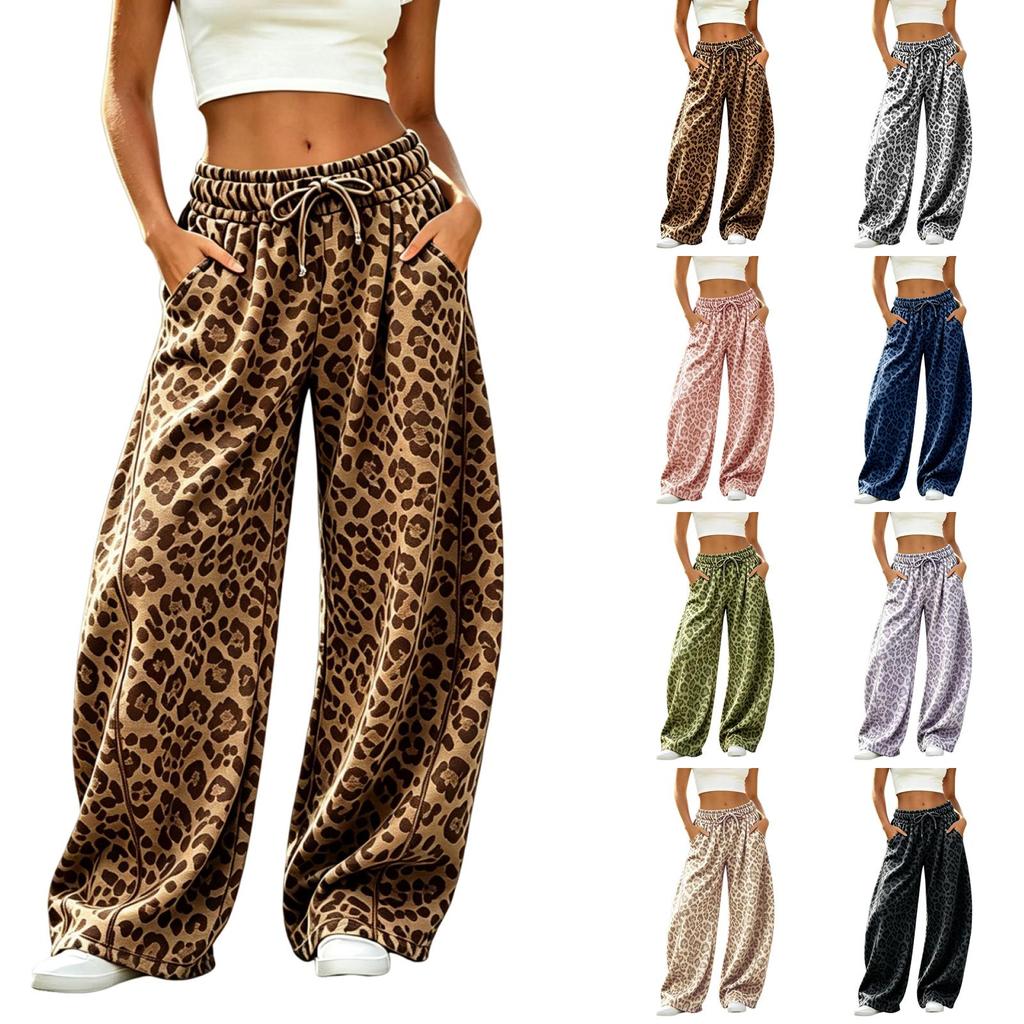 Lässige Damen-Schlaghosen mit Patchwork-Print und ausgestelltem Bein für den Alltag