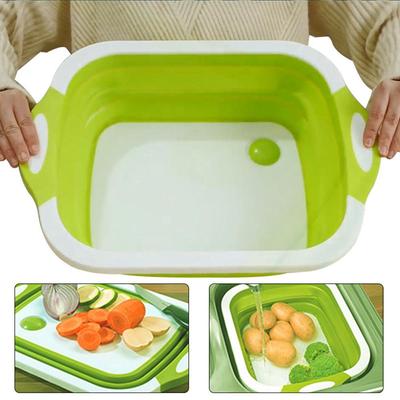 קרש חיתוך מתקפל רב תכליתי סלסלות אחסון סל ניקוז דלי קרח אגן כביסה