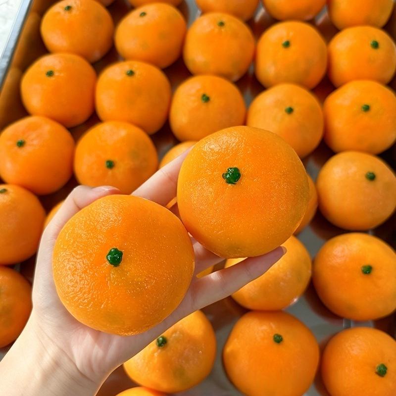 Simulated Tangerine Stress Ball Soft Squeeze Sensory Toy DIY Handmade Non-Toxic for Kids Adults Anxiety Stress Relief