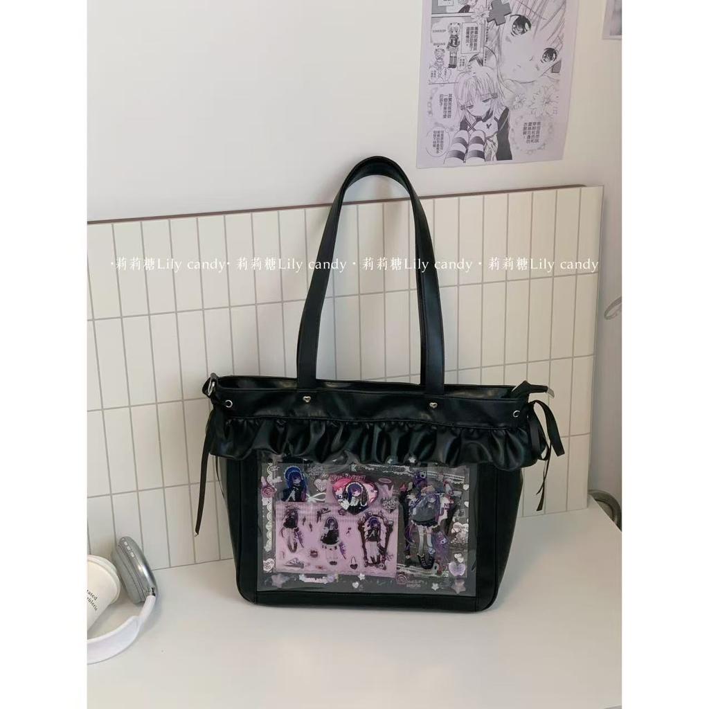 Ruffles High Capacity Bags for Woman Original Sac Femme Crossbady Shoulder Bag Sweet Bolsos mujer Transparent Bolsas Bolsa