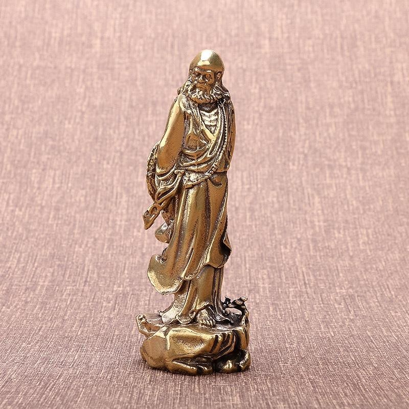 Retro Pure Copper Chinese Myth Nezha Buddha Statue Figurines Creative Desktop Decoration Home Furnishing Craft Gift Decoration