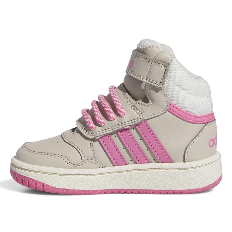 Adidas Neo Hoops Mid 3.0 Non-Slip Wear-Resistant Breathable High-Top Walking Shoes Baby Shoes Gray Pink IF7756
