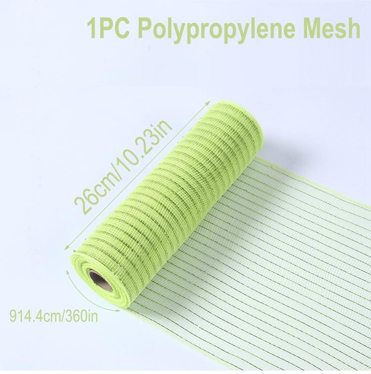 26 x 914 cm Poly-Netzband, Tüllrolle, Stoff für die Herstellung von Osterkränzen zum Selbermachen, Materialien für Blumenhandwerk, Verpackungen, Festivalbedarf