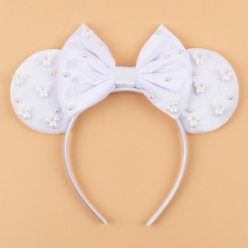 Ny Trendig Musöron Hårband Mickey 3.3" Sammet För Flickor Mjuk Rosett Hårband Halloween Festival Fest Resa DIY Håraccessoarer