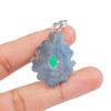 Natural Green Onyx Gemstone 925 Sterling Silver Handmade Partywear Elegant Pendant 1.55" For Love PP-25-32
