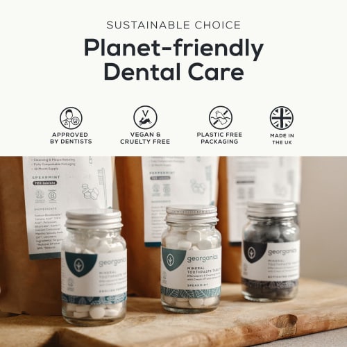 GEORGANIC Mouthwash Tablets (Activated Charcoal) 180 Tablets Oral Care Mouthwash