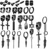 Stainless Steel Cross Hip-hop Men's Ear Stud Jewelry Set for Body Piercing