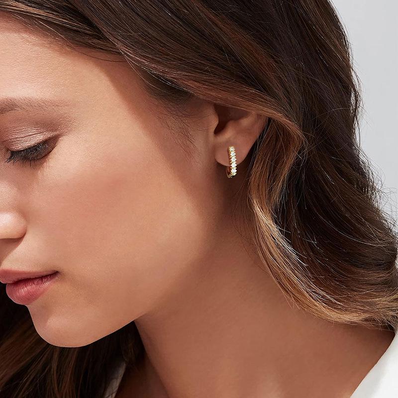 Moissanite Stud Earrings in D Color with High-End Micro-Pave Design, S925 Silver.