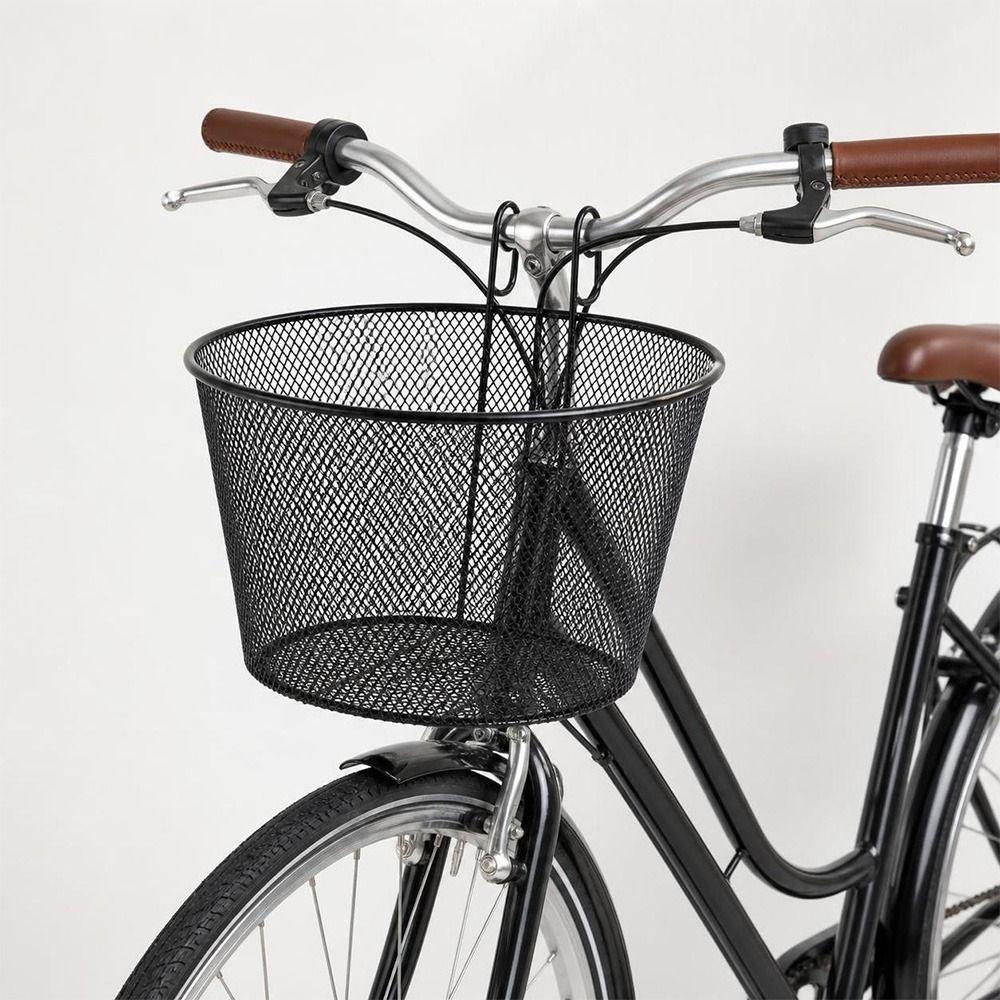 28*23*23cm Bike Front Basket Iron E-Scooter E-bike Basket Bicycle Front Handlebar Basket