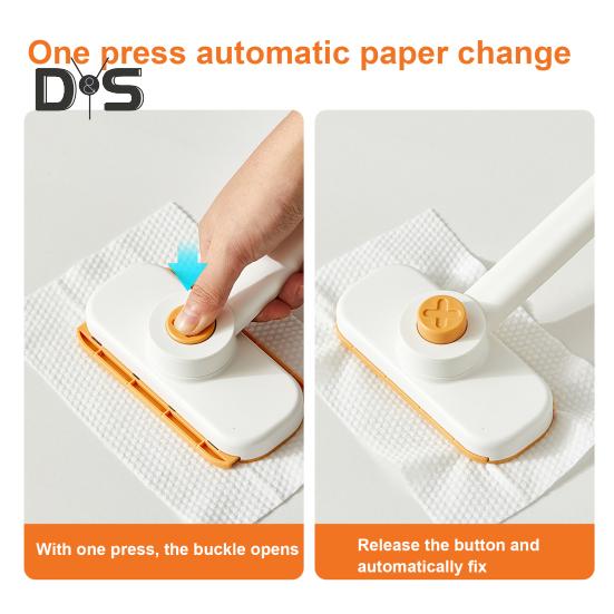 Mini Mop Kit Dry Wet Floor Cleaning 180 Degree Rotating Handle Auto Paper Change Solid Structure Washing Face Towel Mop