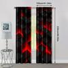 2pc, Window Treatment Curtains Abstract Red & Black Gradient Blackout Polyester Festive Wall Decor Suitable for Indoor Use