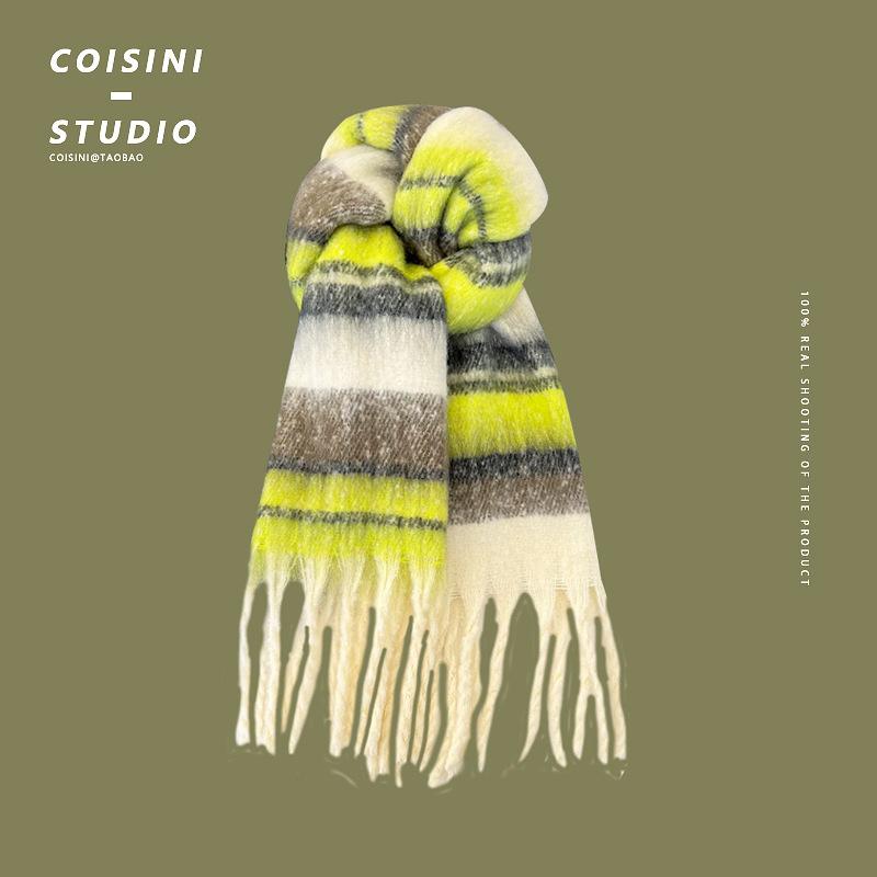 Maillard Premium Atmospheric Scarf for Women Winter New Korean Version Versatile Thickened Mohair Plush Scarf Autumn