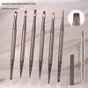 Double Head Nail Brush Metal Handle Uv Gel Liner Brush Painting Drawing Pen Crystal Acrylic Nail Art Manicure Brushes Tool